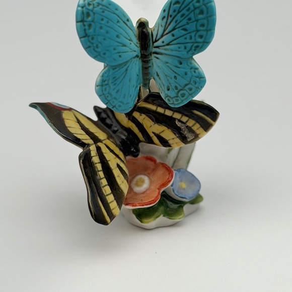 Other - Vintage Karl Ens Porcelain Figurine Blue Yellow Butterflies on Flowers 4.5" RARE